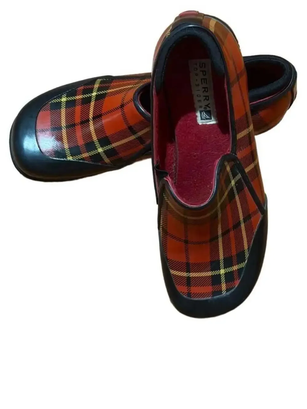 Sperry Top-Sider Pelican Waterproof Rubber Plaid Slip-On Rain Shoes